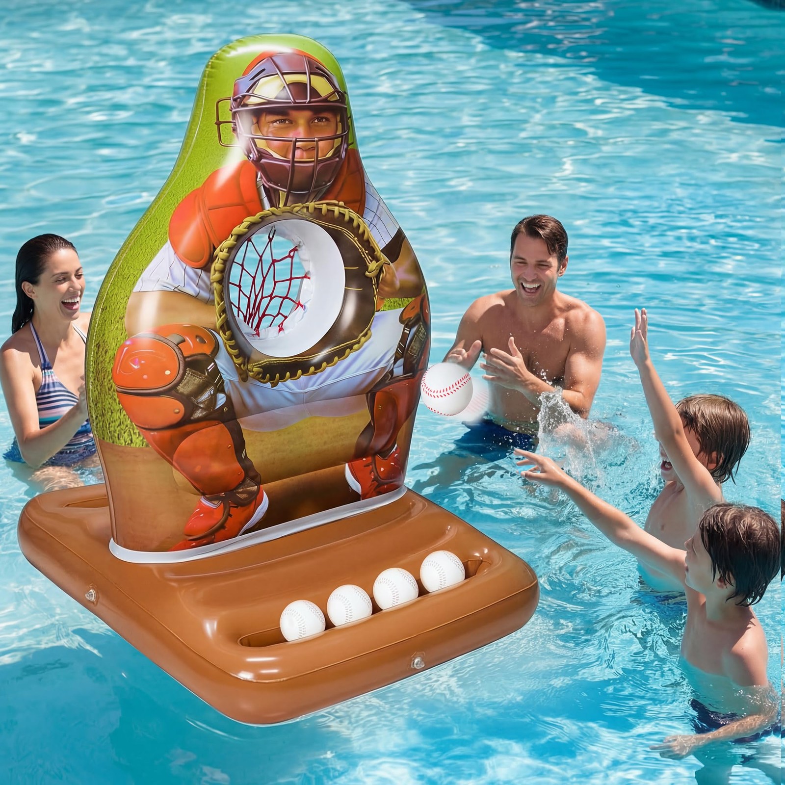 Pool Toys Games Set Inflatable Baseball Toss Game, Fun Swimming Floating Game