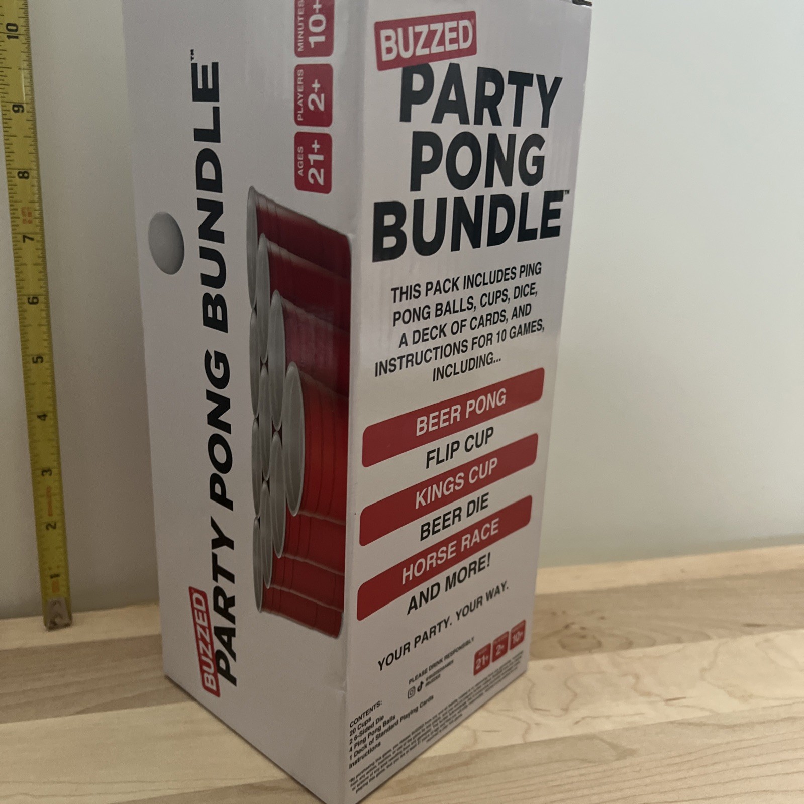 WHAT DO YOU MEME? Buzzed Party Pong Bundle – Outdoor and Indoor Drinking Game