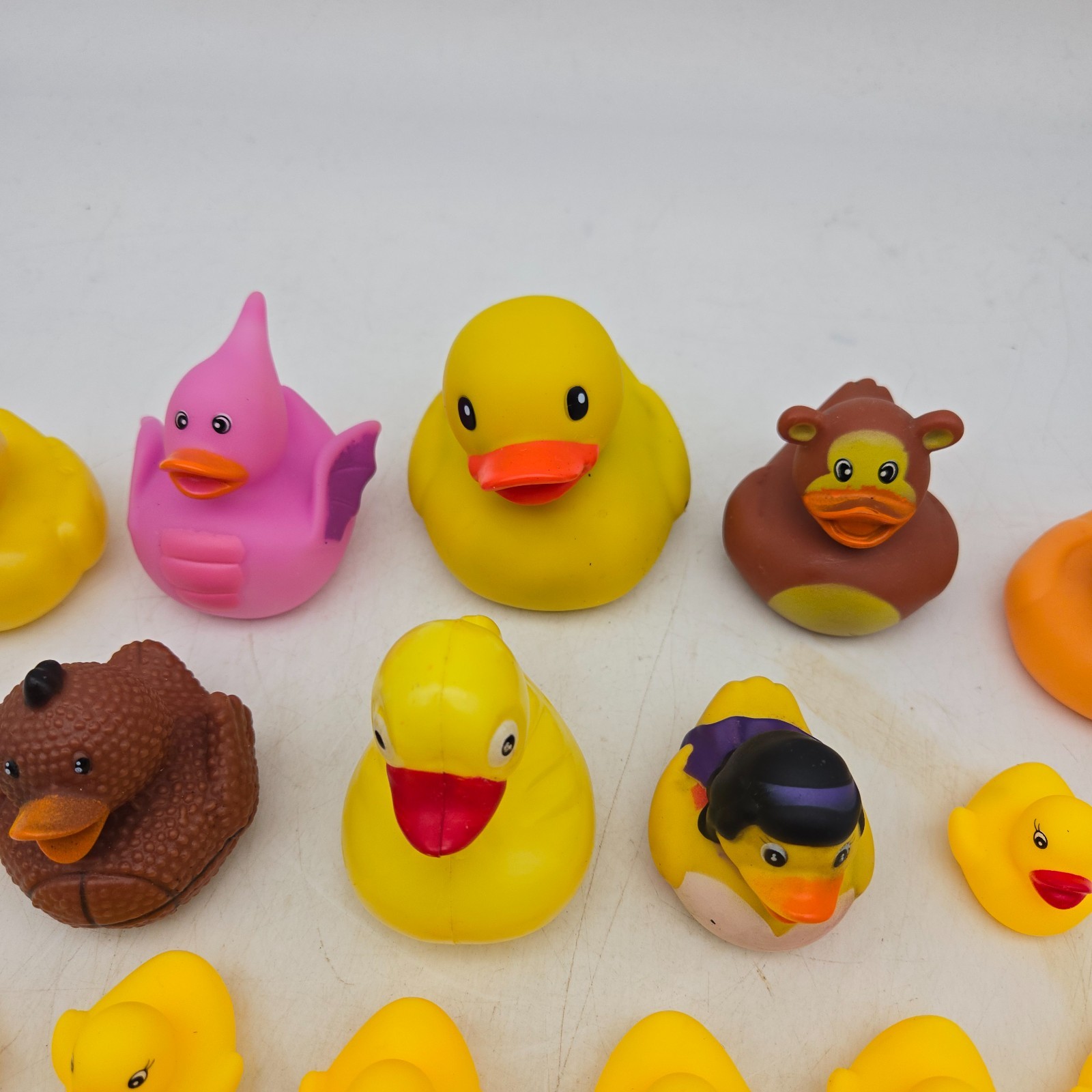 Lot of 20+ Rubber Ducks Assortment Jeep Ducking Floater Duckies Bath Toys