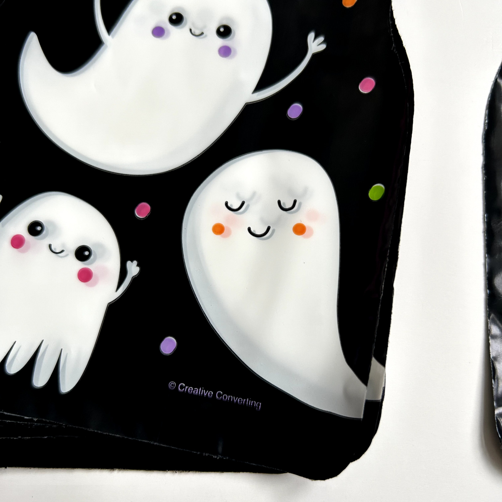 10 X Halloween SPOOKY GHOST CELLO Sweet Gift LOOT Bags TRICK OR TREAT BLACK