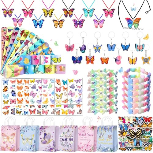 Butterfly Party Favors 122Pcs Butterfly Themed Birthday Supplies Set Fairy