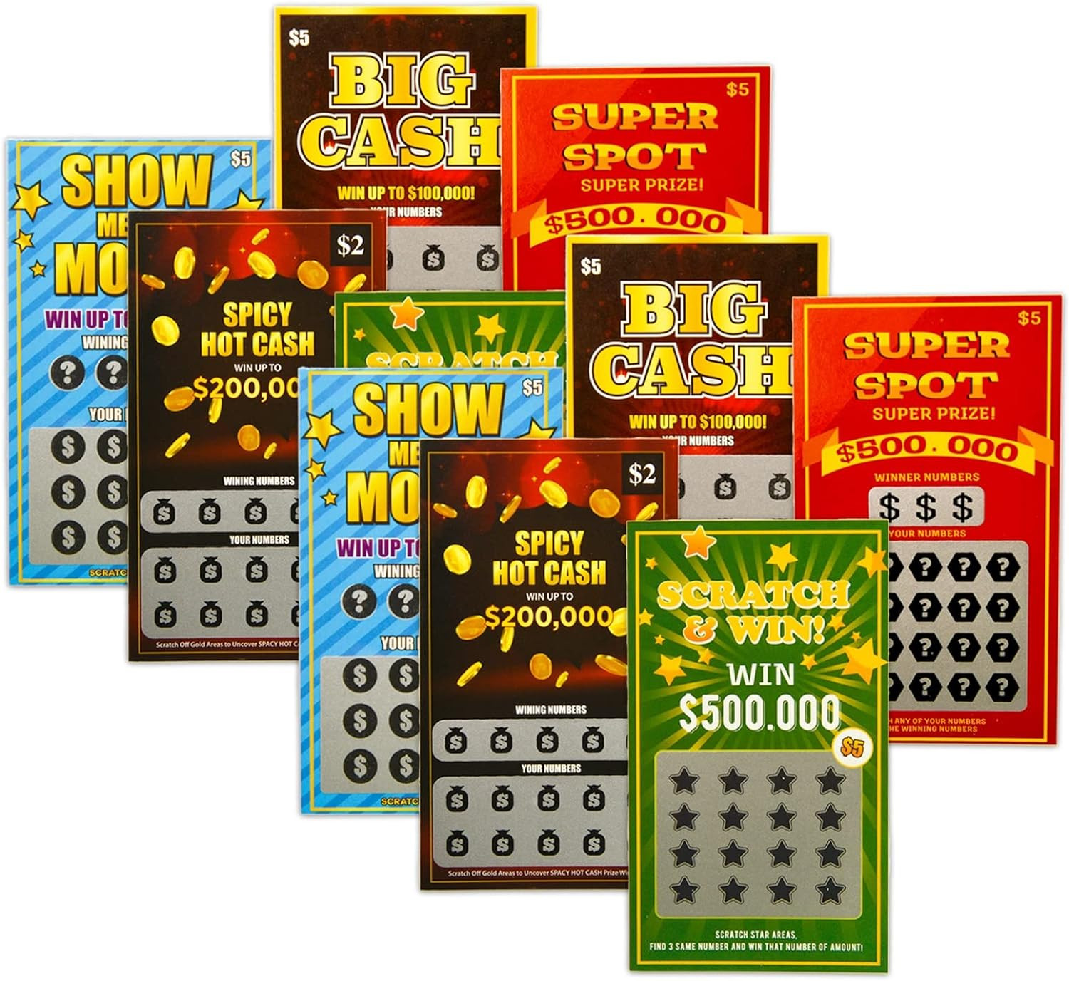 10 Fake Lottery Tickets and Scratch off Cards That Look – Winning $500K – $200K