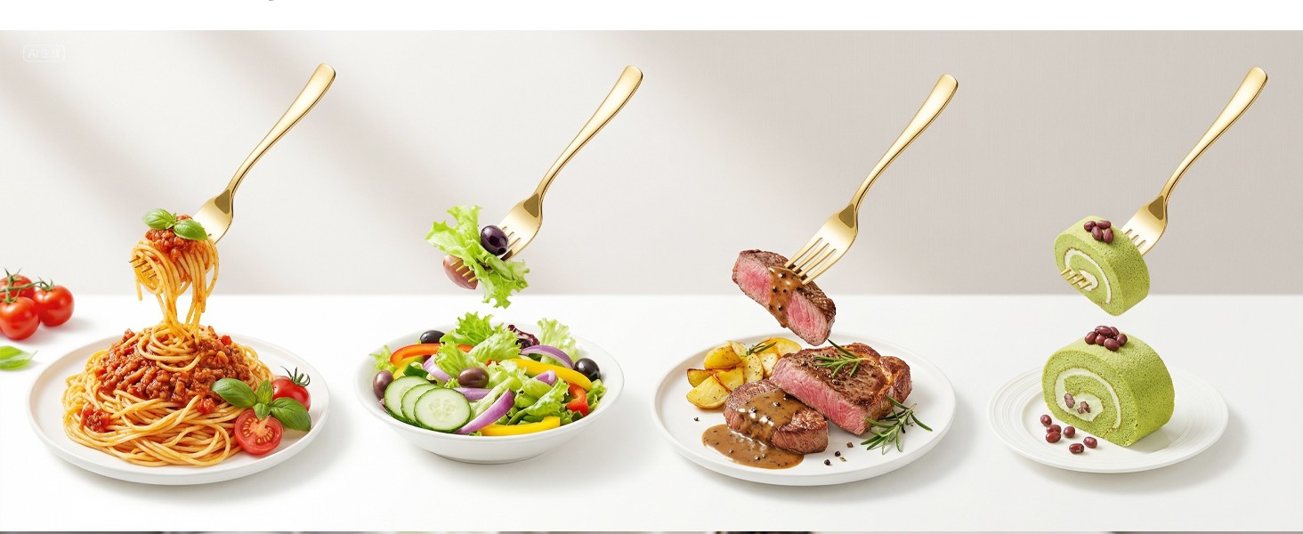 180PCS Gold Plastic Forks, Solid, Durable and Heavy Duty Plastic Forks,