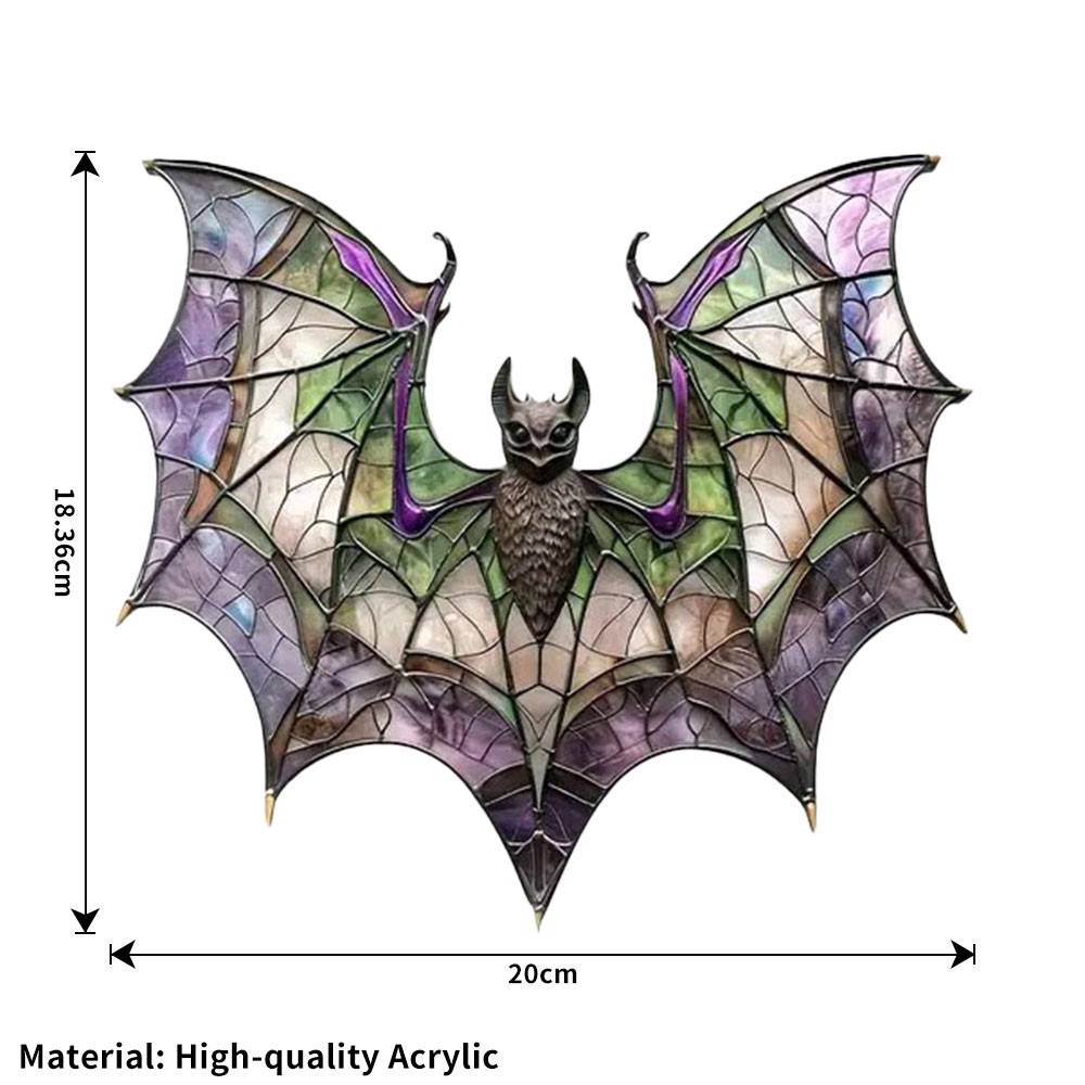 Contemporary Acrylic Bat Suncatcher Halloween Decor Home Wall Art Wreath GN