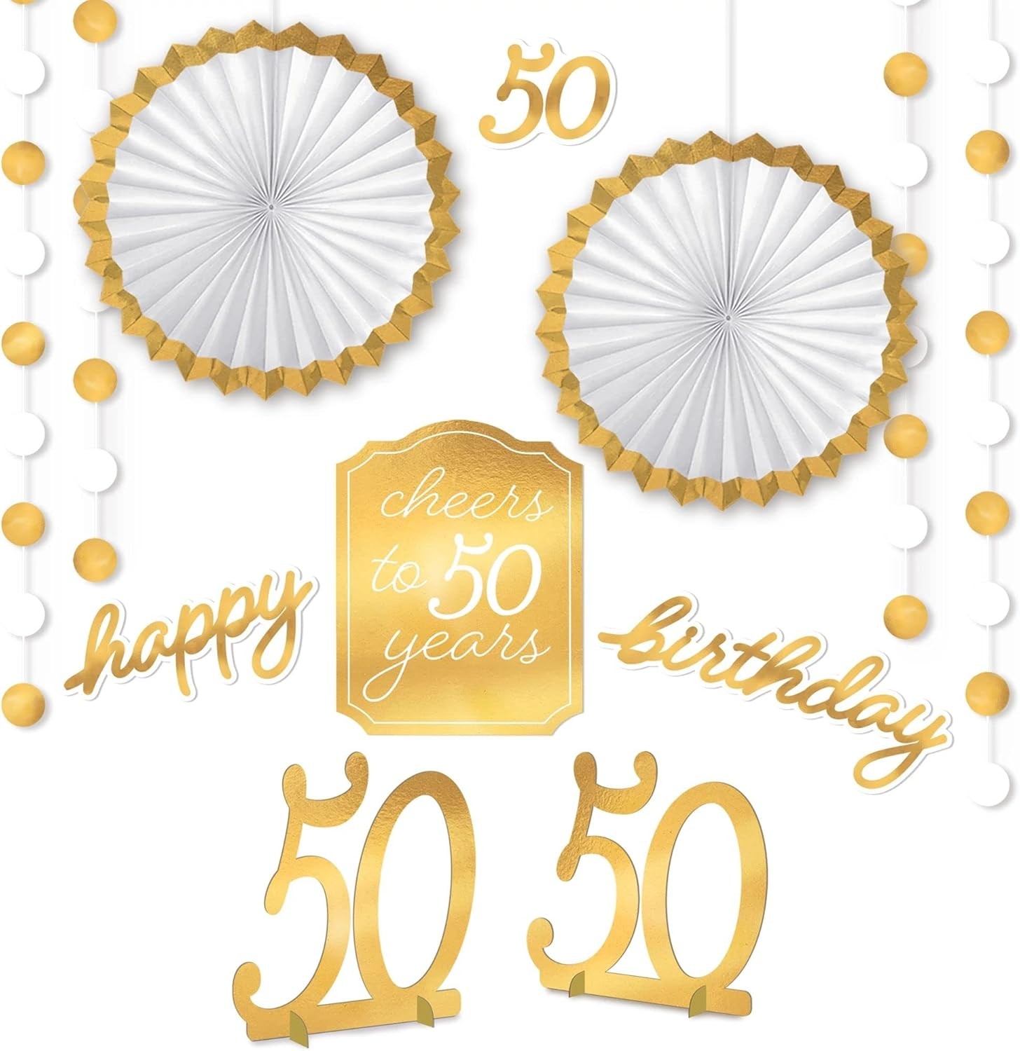 Golden Age Over the Hill Adult 50th Birthday Party Hanging Room Decorating Kit