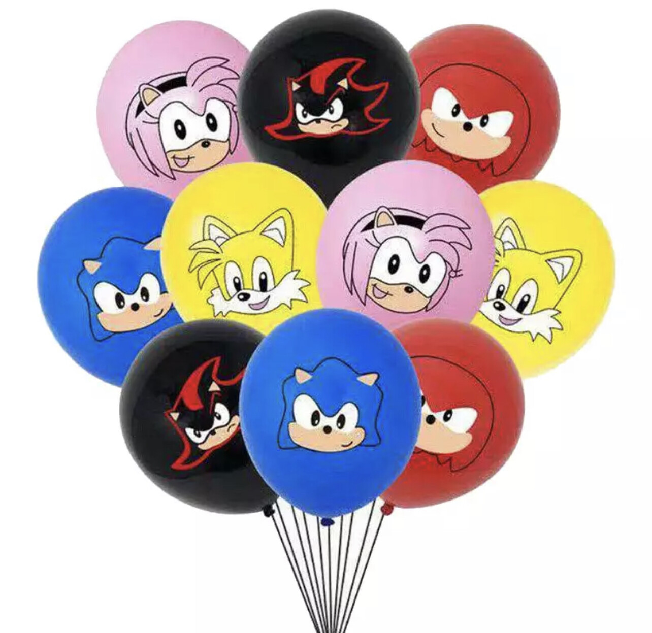 6pcs Sonic The Hedgehog Foil Number Balloons Birthday Decorations Boy Girl Sonic