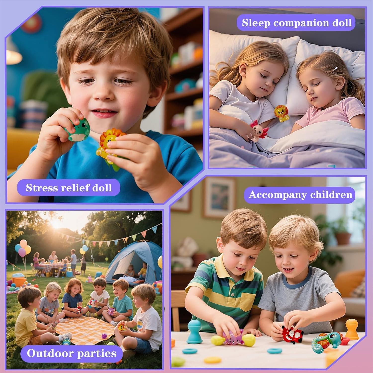 24 PCS Bulk Squishies for Kids, Party Favors, Prizes, Goody Bags & Rewards, 2 in