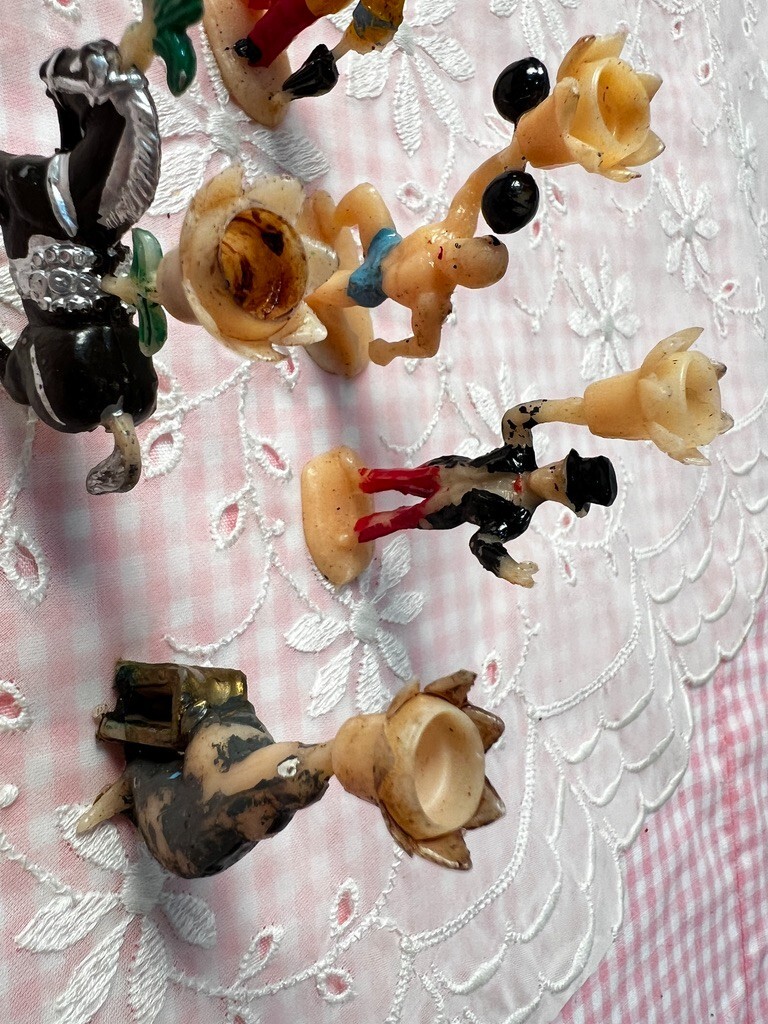 Vintage Cake Toppers Candle Holders Circus Theme Hong Kong Lot of 8