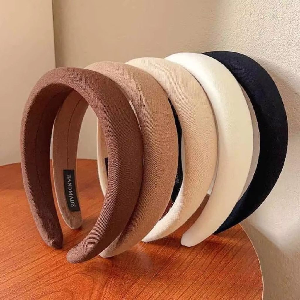 Solid Color Wide Sponge Spa Headband Soft Face Wash Makeup Hair Band Women