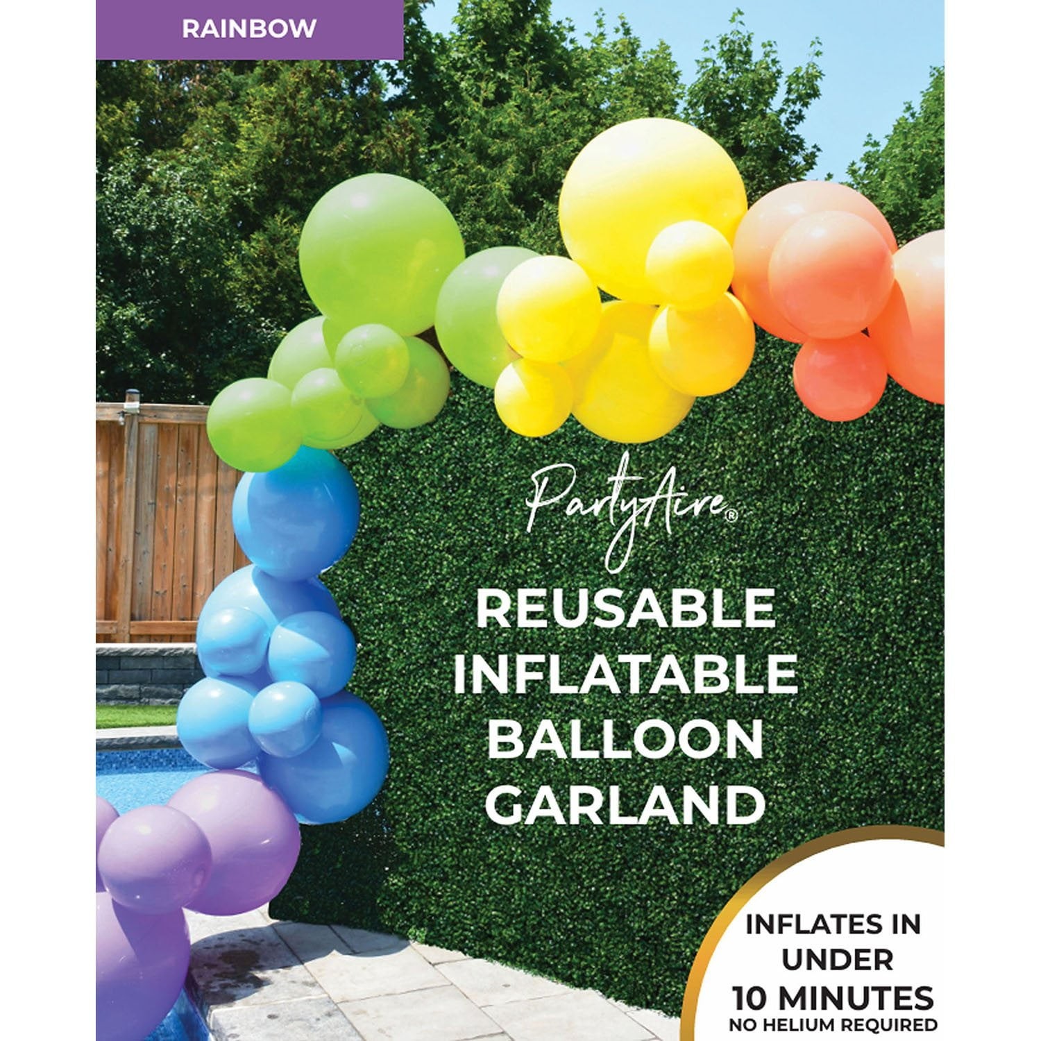 PartyAire 18′ Reusable PVC Balloon Arch, 28 pc_Rainbow SAMEDAYSHIP!!