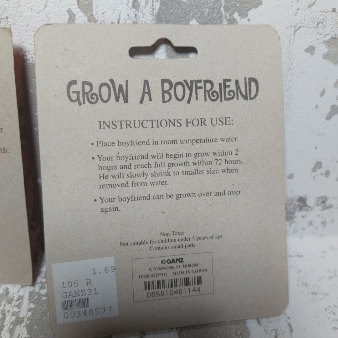 GANZ Grow A Boyfriend/Grow A Date in Water Vintage New Kids/Girls Toy Sealed
