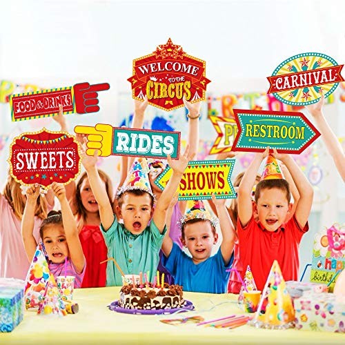 Carnival Decorations, 11 Pcs Large Circus Carnival Signs Circus Theme Party