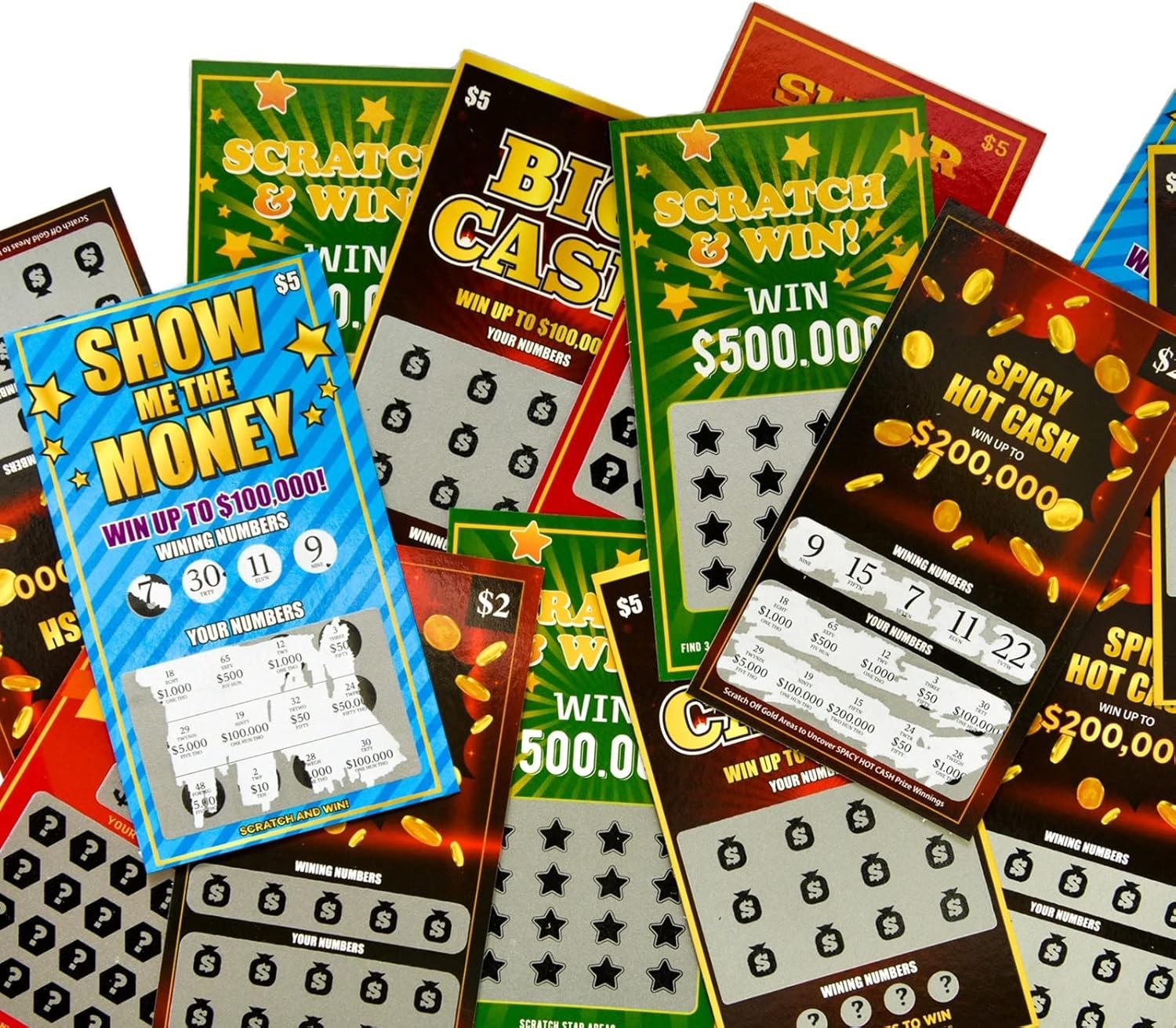 STOYKİS 10 Fake Lottery Tickets and Scratch Off Cards That Look – Winning…
