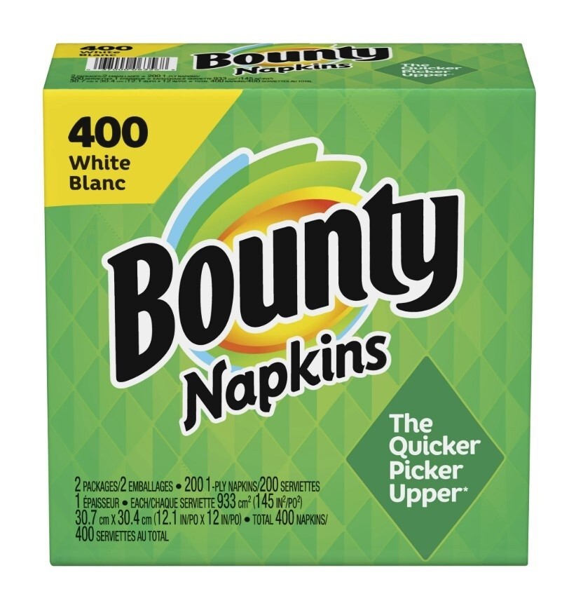 Bounty White Paper Napkins, 400 Count