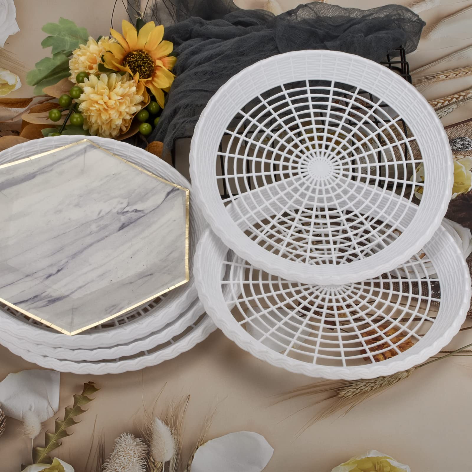 AccEncyc 6 Pack Paper Plate Holder 9″ Plastic Paper Plate Holders Reusable Pl…