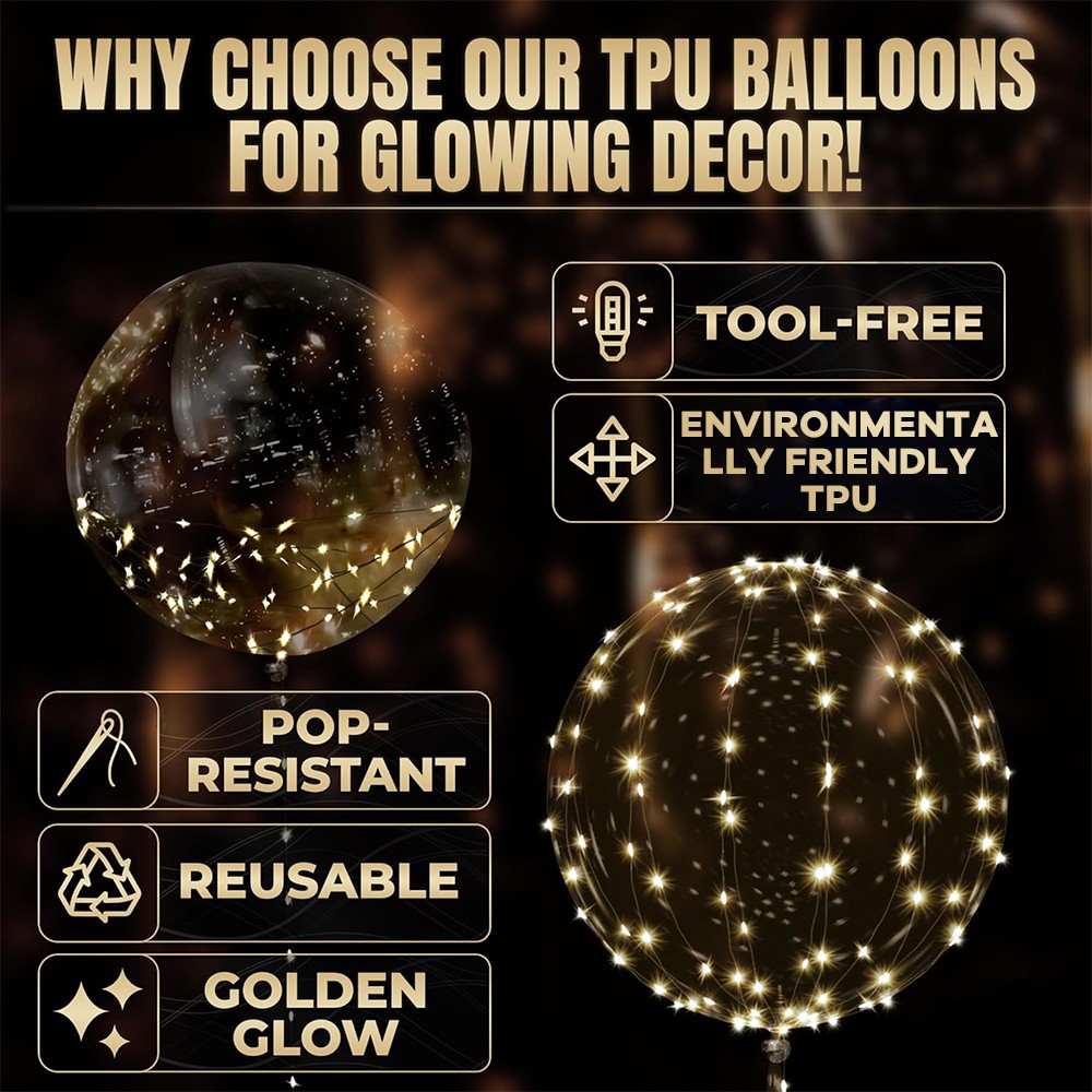 10PCS LED Balloons with String Lights Light Up for Indoor Outdoor Decor Clear