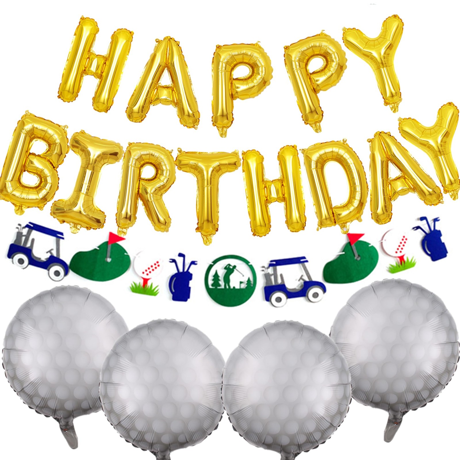Golf Birthday Party Decorations Happy Birthday Letter Balloons Banner Men Boy…
