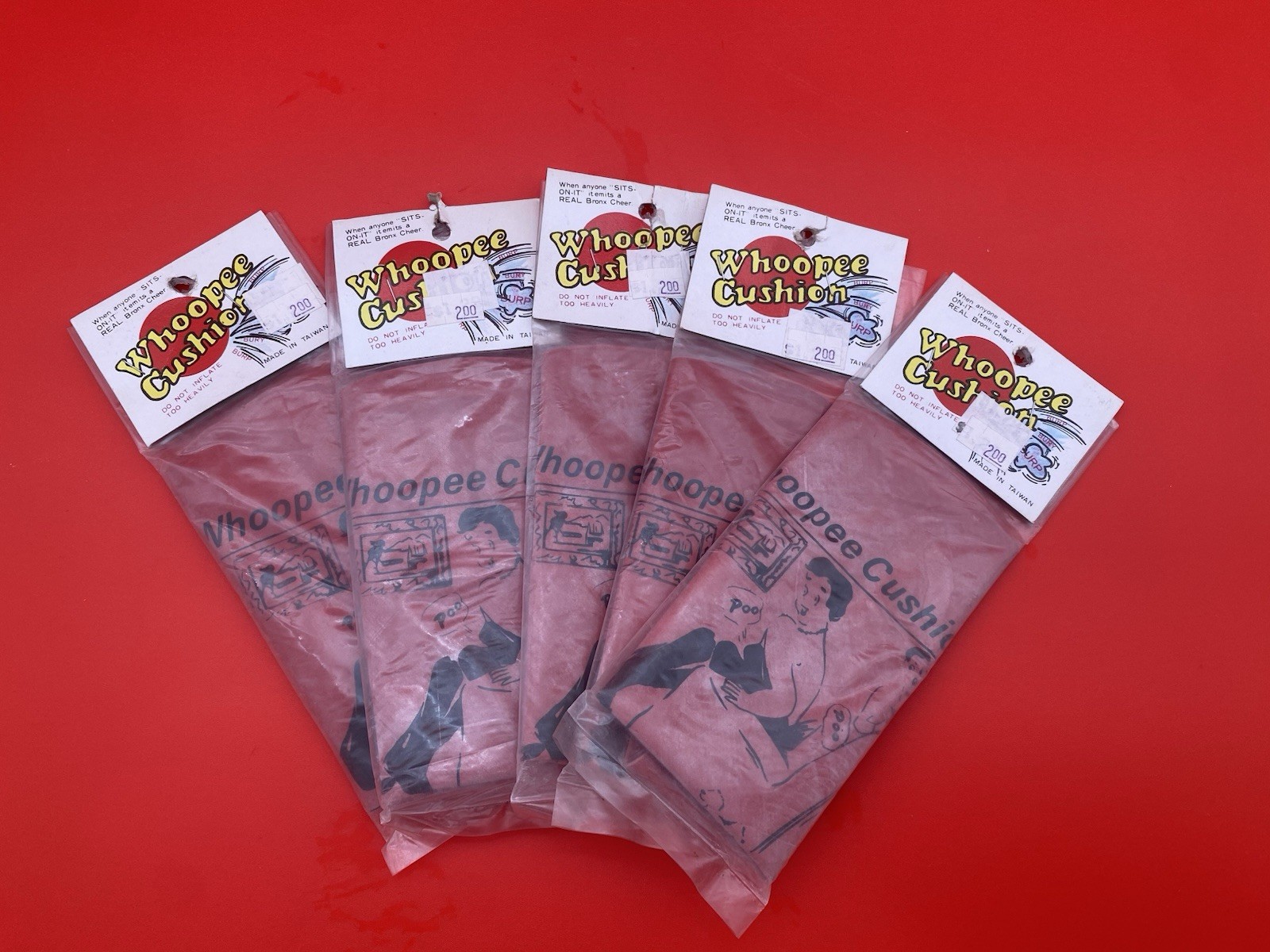 Whoopee Cushions Lot of 5 Vintage Fart Noise Toys – Sealed 1970’s New Old Stock