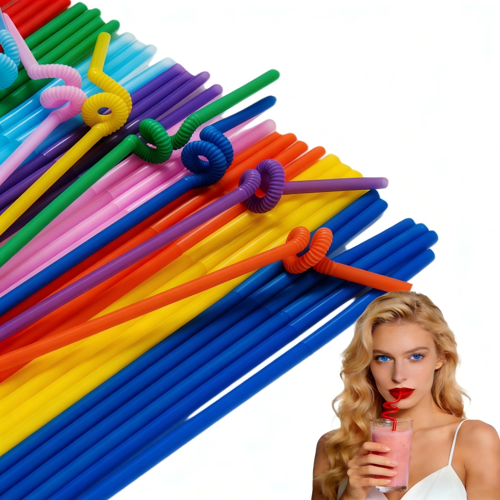 EatnMgan 100Pcs Colorful Flexible Plastic 100PCS Colorful, Colorful-100PCS
