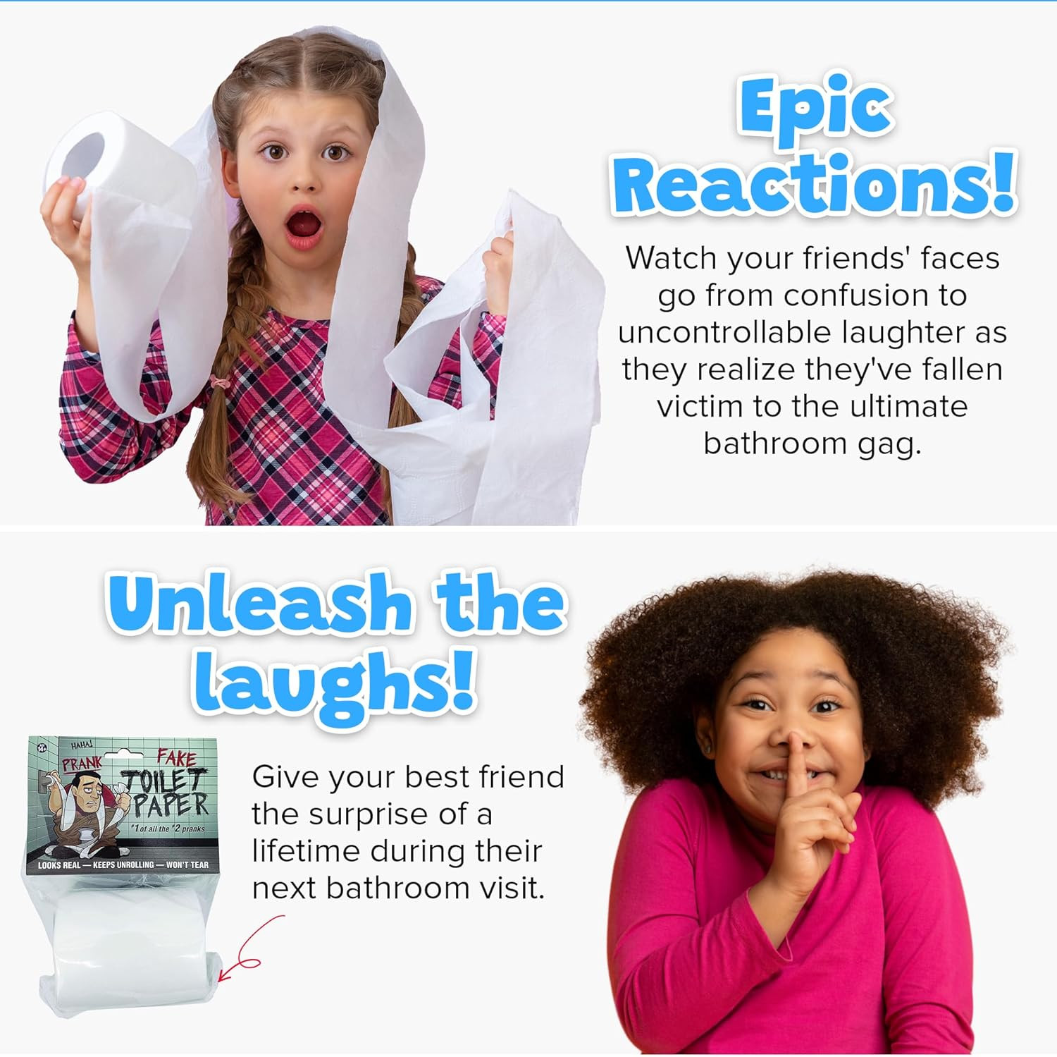 No Tear Prank Toilet Paper – Impossible to Rip Gag for Adults and Kids