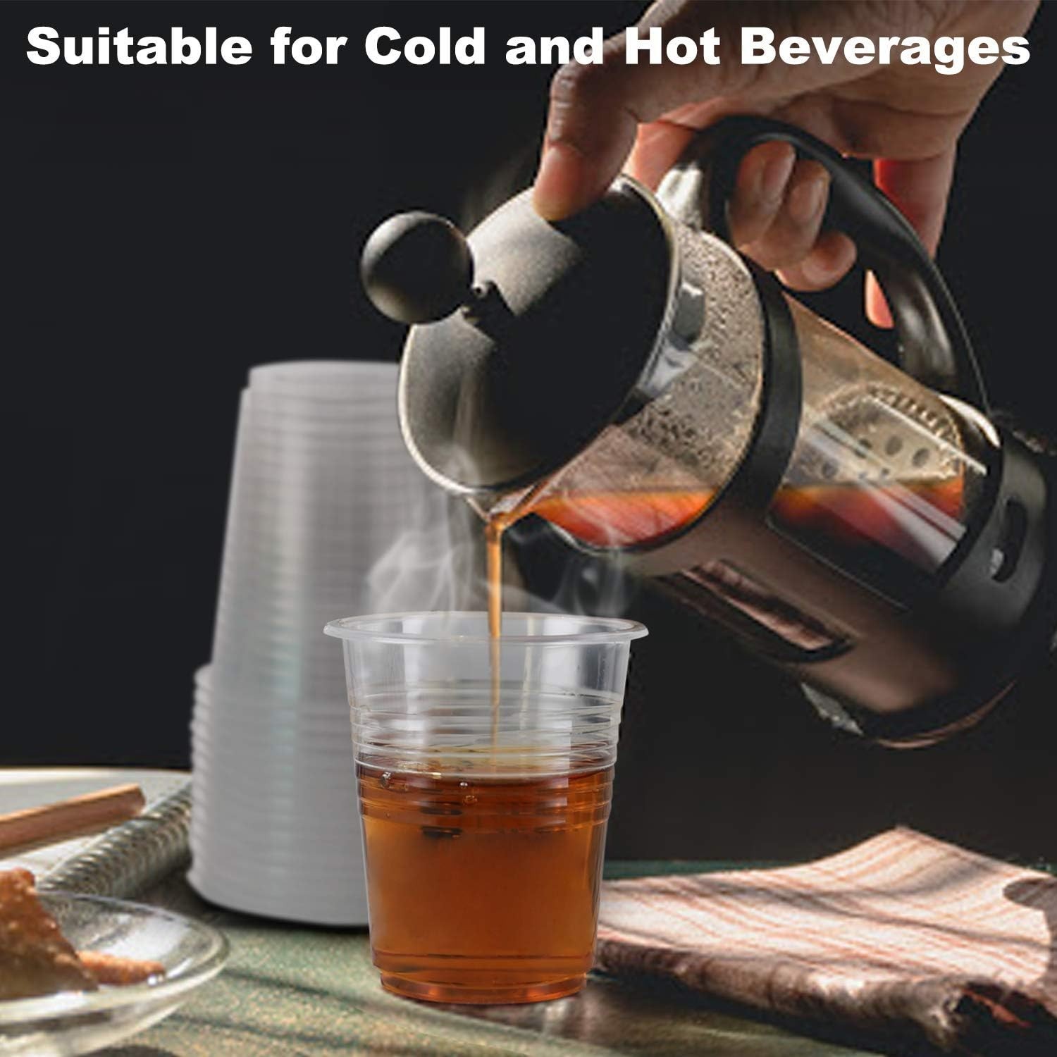 Clear Plastic Party Cups – 100 Pack, 8 Oz Each