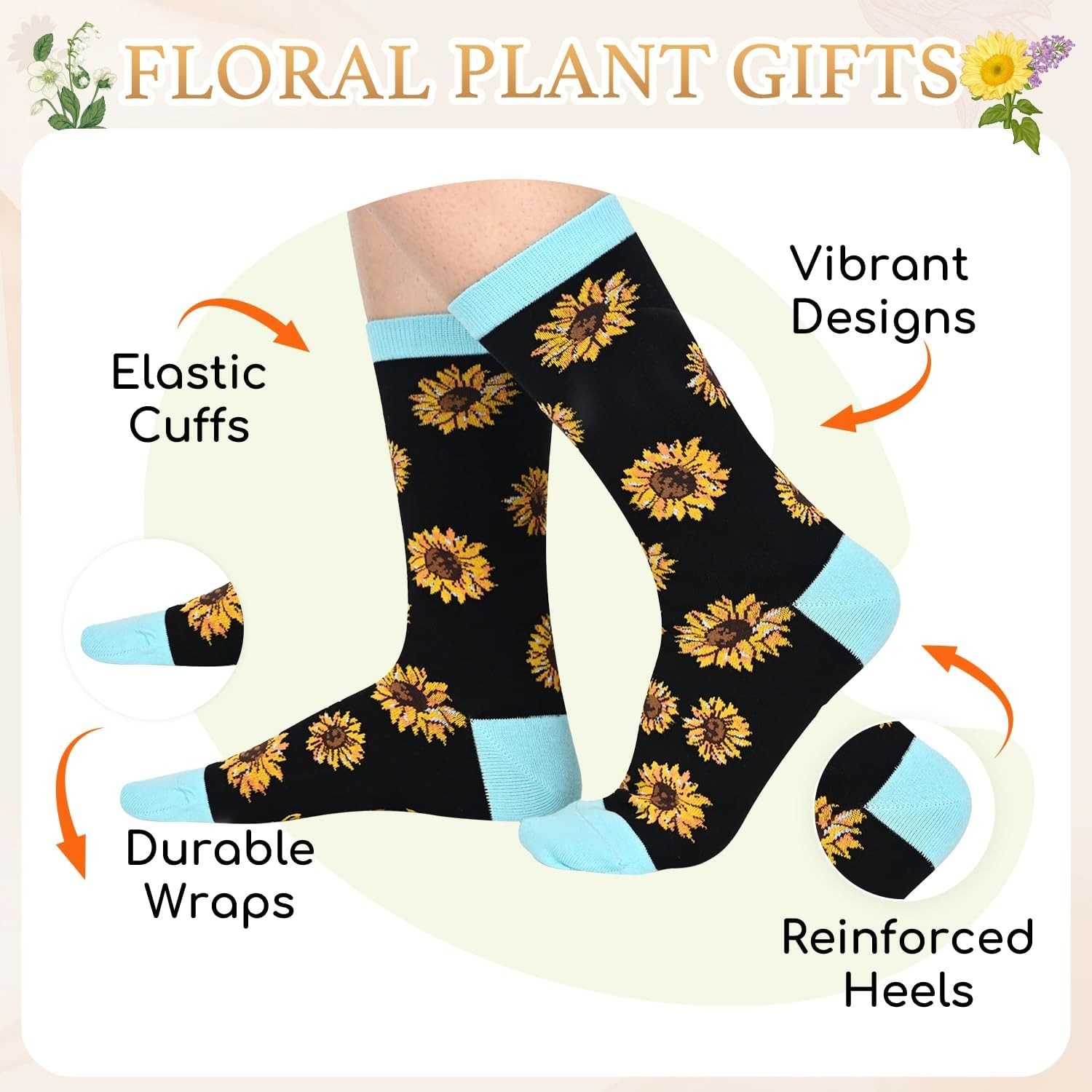 Funny Sunflower Socks for Adults | Unique Plant Lover Gifts for Any Occasion