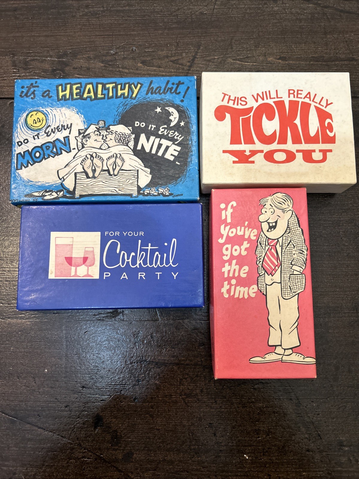 Vintage Boxed Gag Gifts Spencer’s Type Gifts 1960s Funny Adult Humor 4 pcs