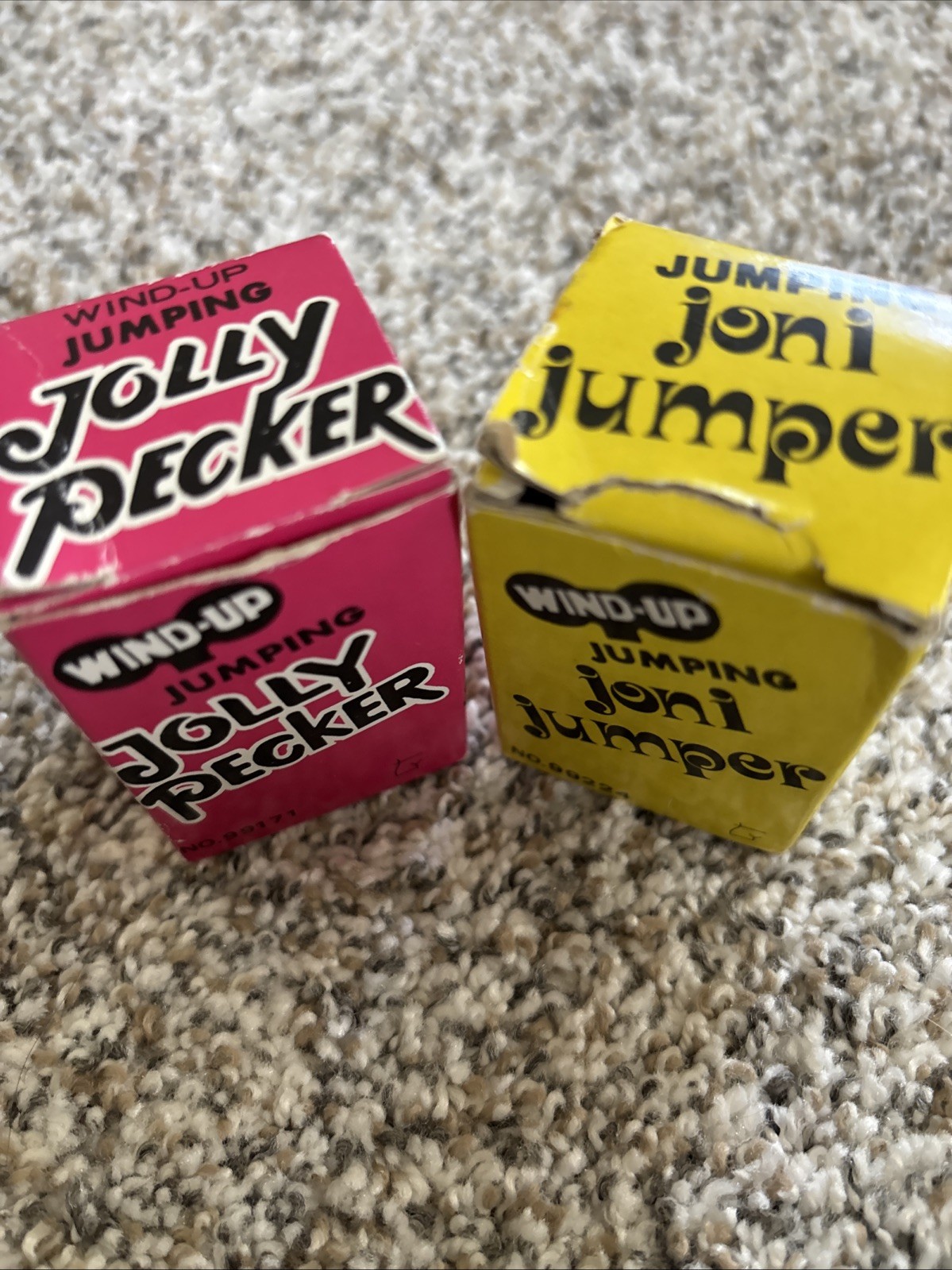 1980 Wind-Up Jumping JOLLY PECKER (99171) & JONI JUMPER (99224) Adult Novelty