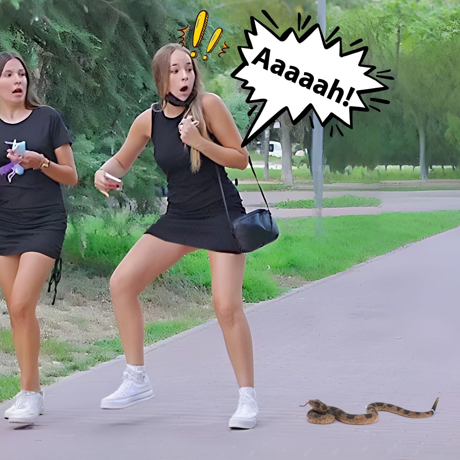 Rattle Snake Prank with String Clip, Rattlesnake Fake Snake on a String Prank, R