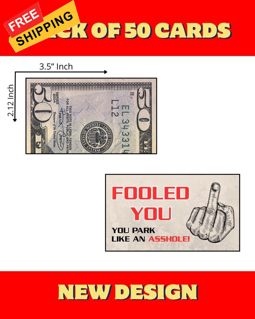 You Park Like An A-hole Bad Parking Prank Cards Look $50 multicolor