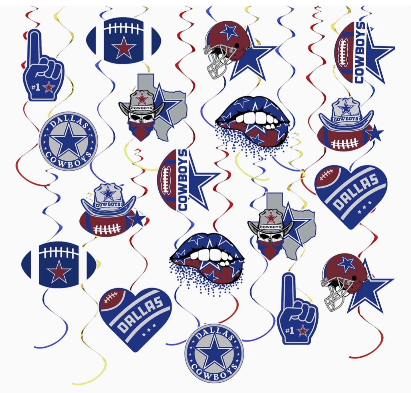 Dallas Football Party Decorations Football Hanging Swirl Sports Theme Dallas