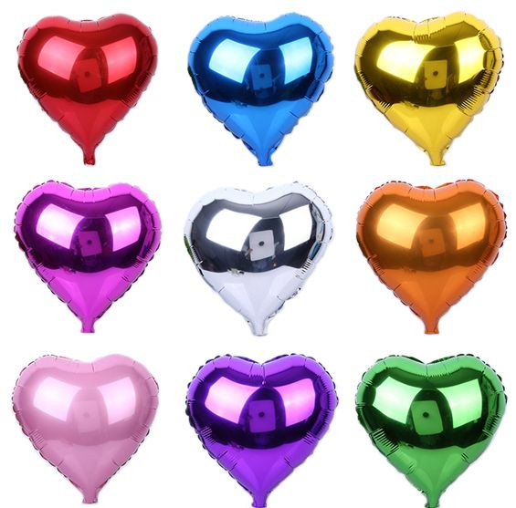 1-24x 10″ 18″ Heart Round Star Solid Foil Balloon Helium Baby Shower Bride BDAY