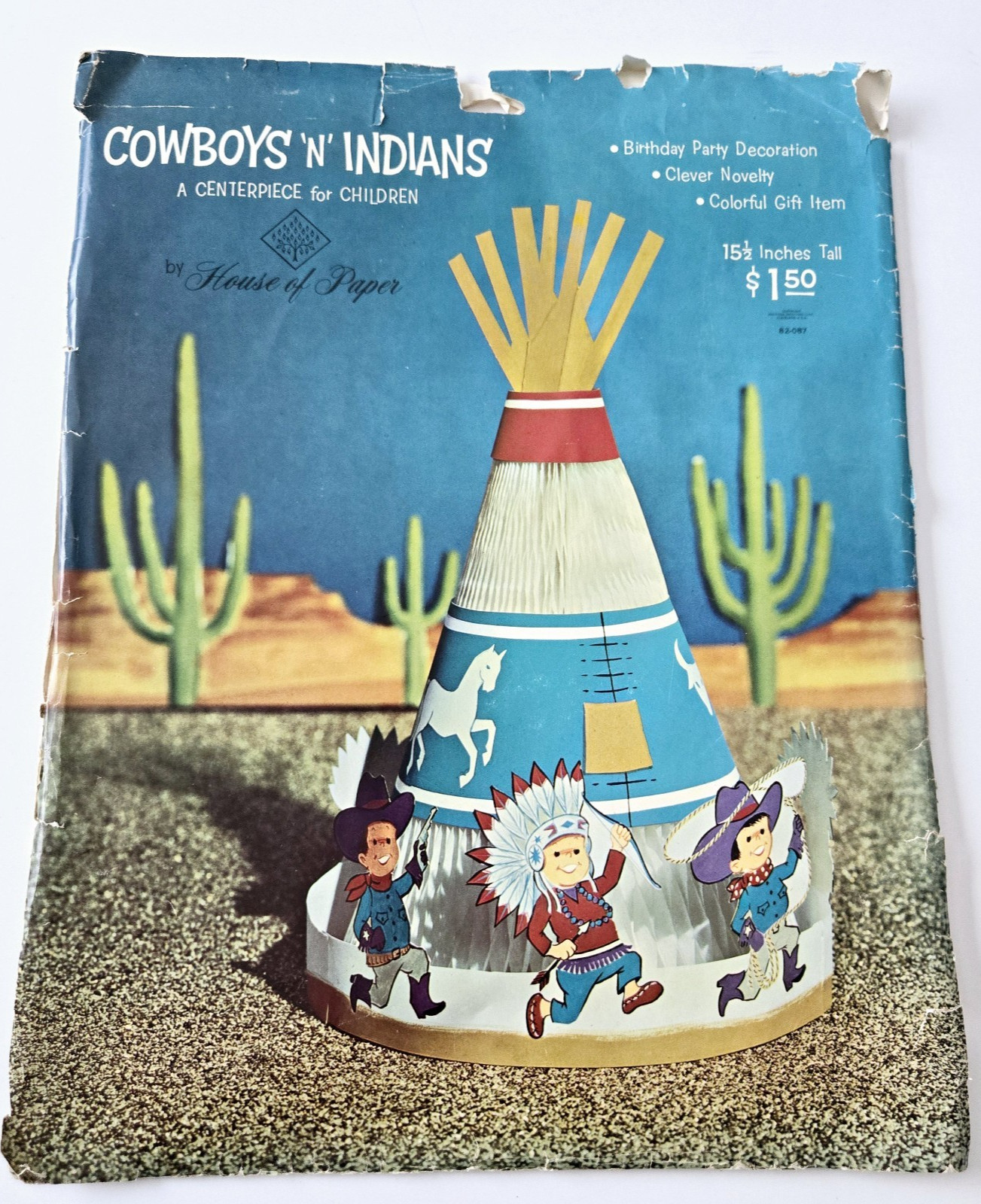 Vintage Cowboys ‘n’ Indians Centerpiece for Children’s Birthday Party