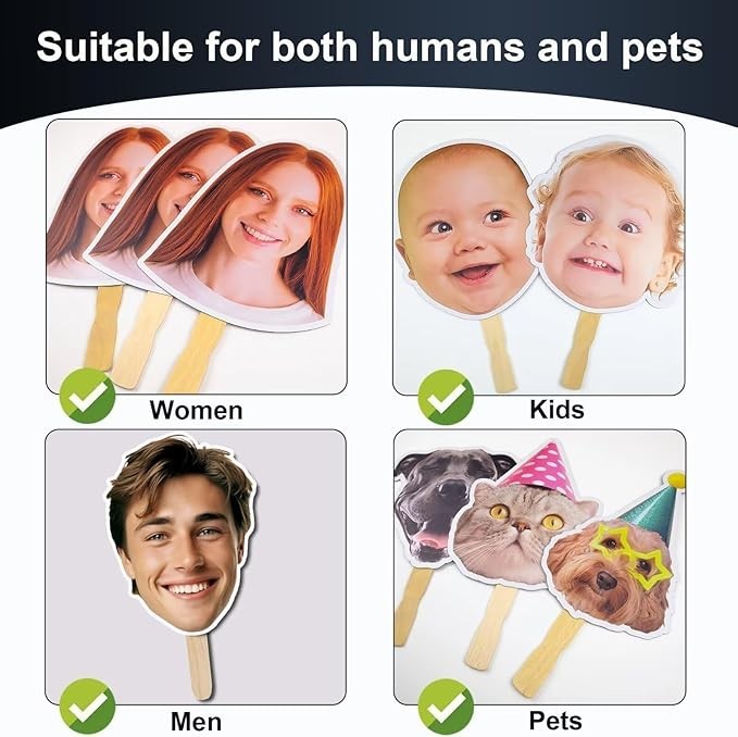 Custom Face Stickers | Handheld Faces, 6″–36″ | Party Fun & Graduation Décor