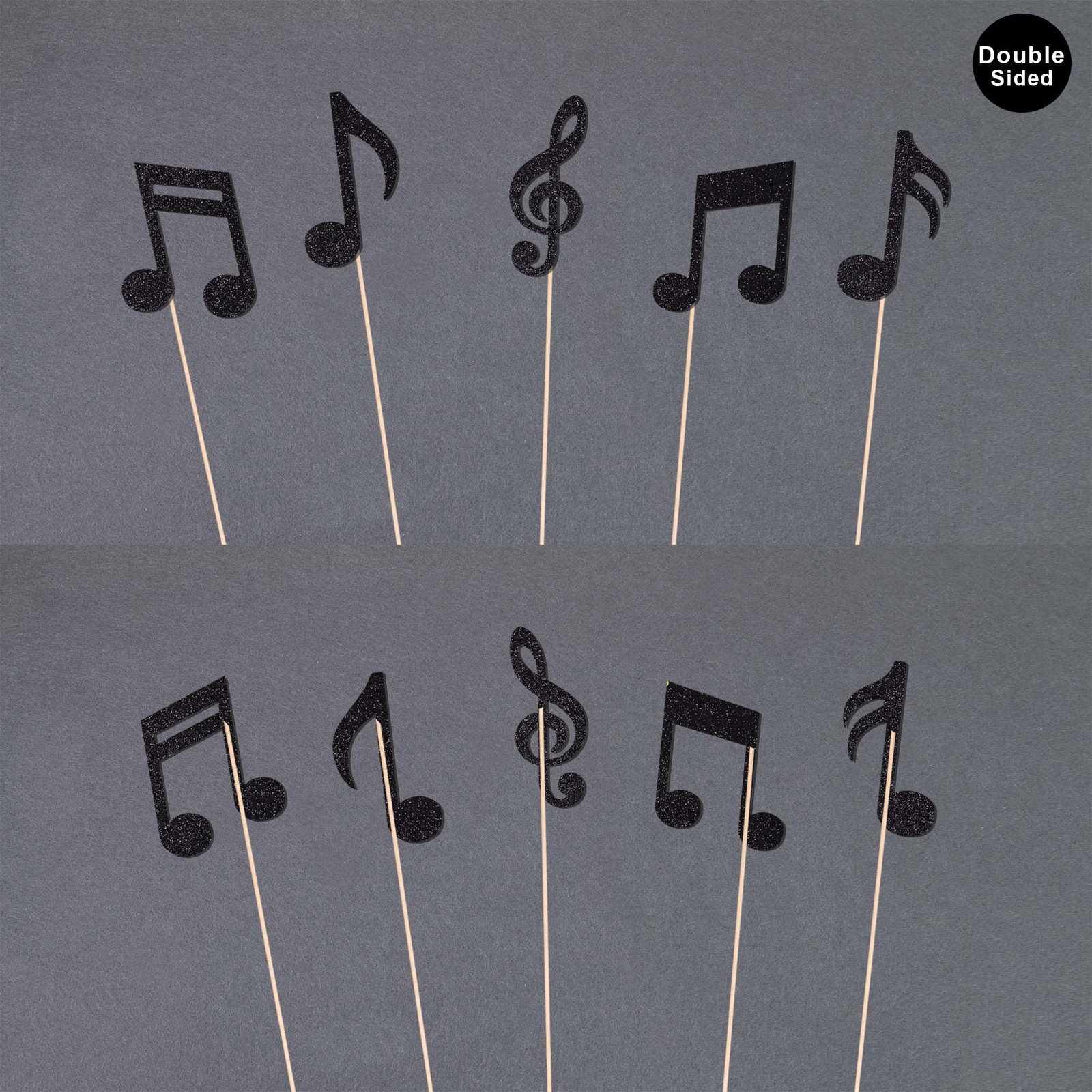 10 PCS Music Notes Centerpieces Black Party Decorations Music Notes