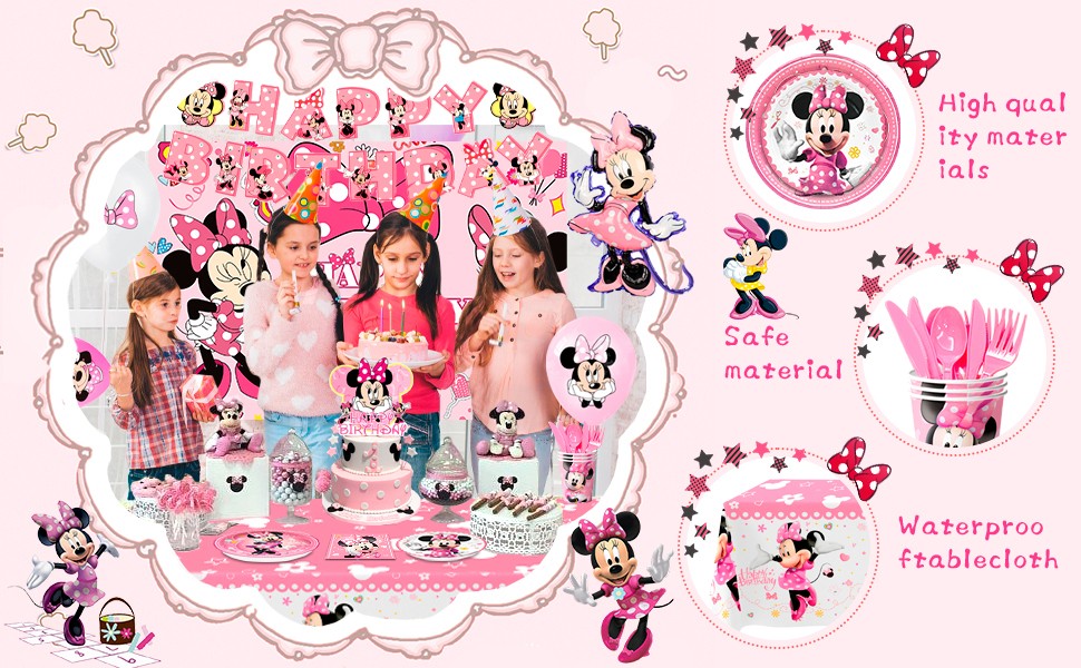 Minnie Mouse Party Supplies 113 Minnie Birthday Party Decoration Balloons Plates