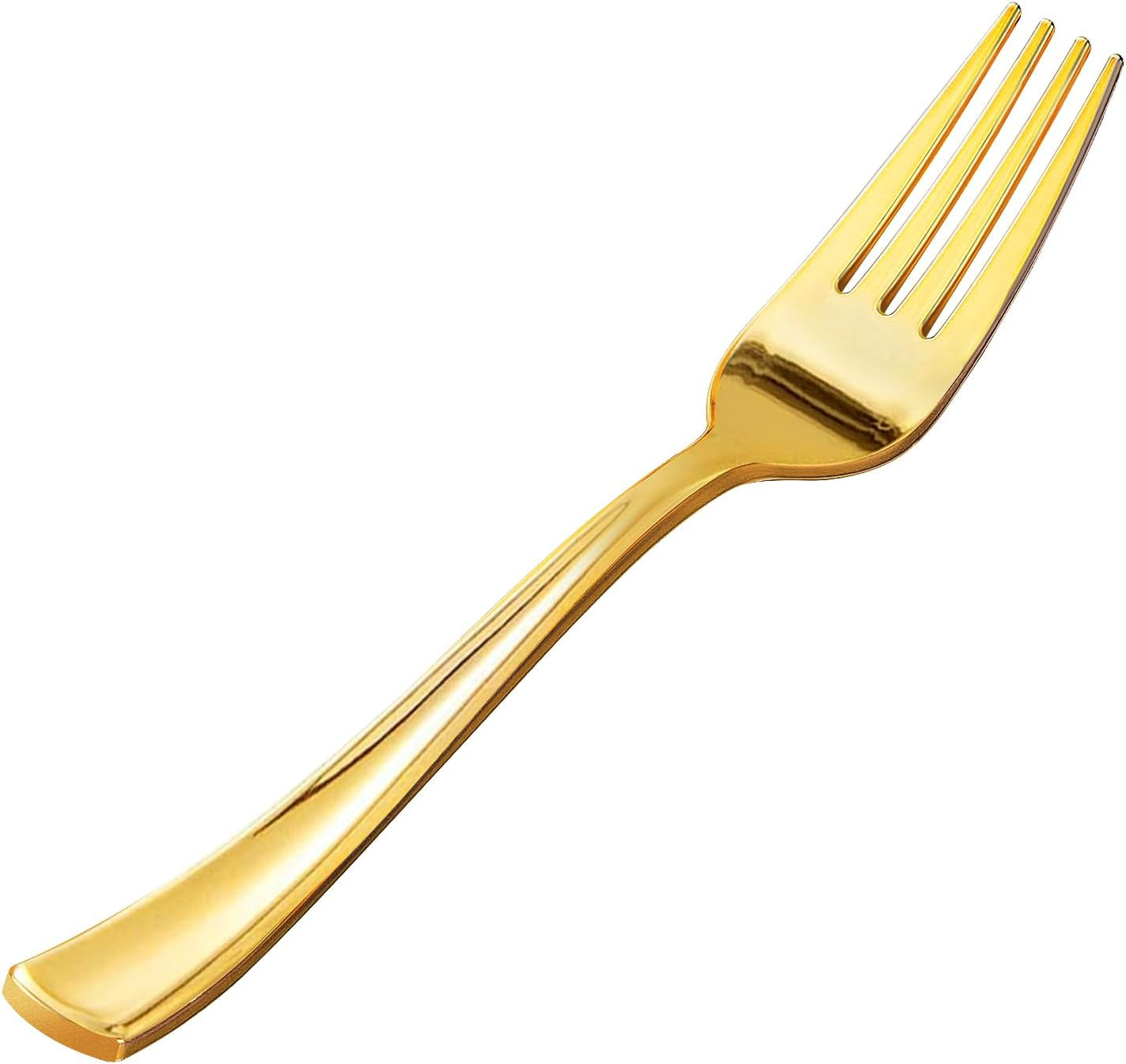 50 Pack Gold Plastic Forks, Heavy Duty Gold Forks Disposable, Gold Plastic Cu…