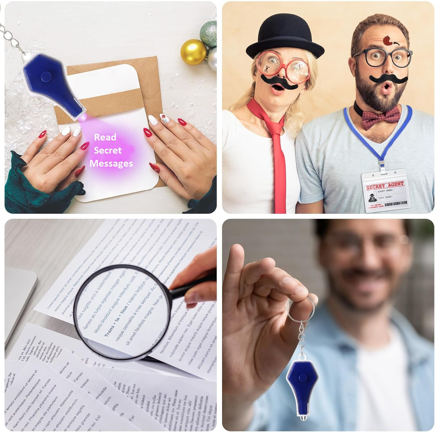 Secret Agent Spy Detective Party Favor UV mini light invisible ink pen notebooks