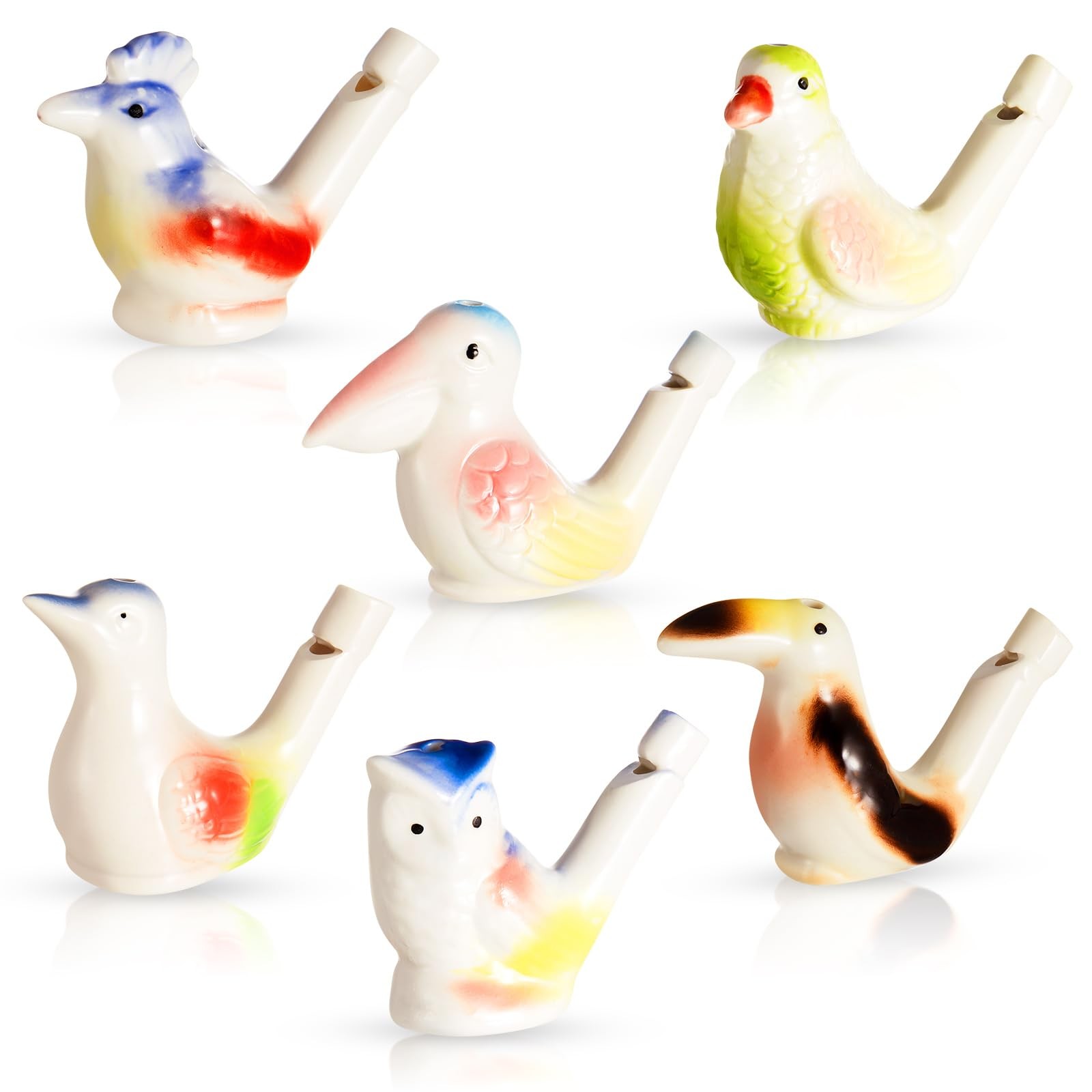 6 Pcs Bird Water Whistles for Kids Ceramic Bird Call Whistles Colorful