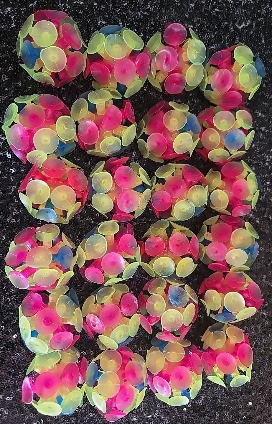 24pc Colorful Suction Cup Ball Sensory Fidget Toy Sticky Rubber Party Favors