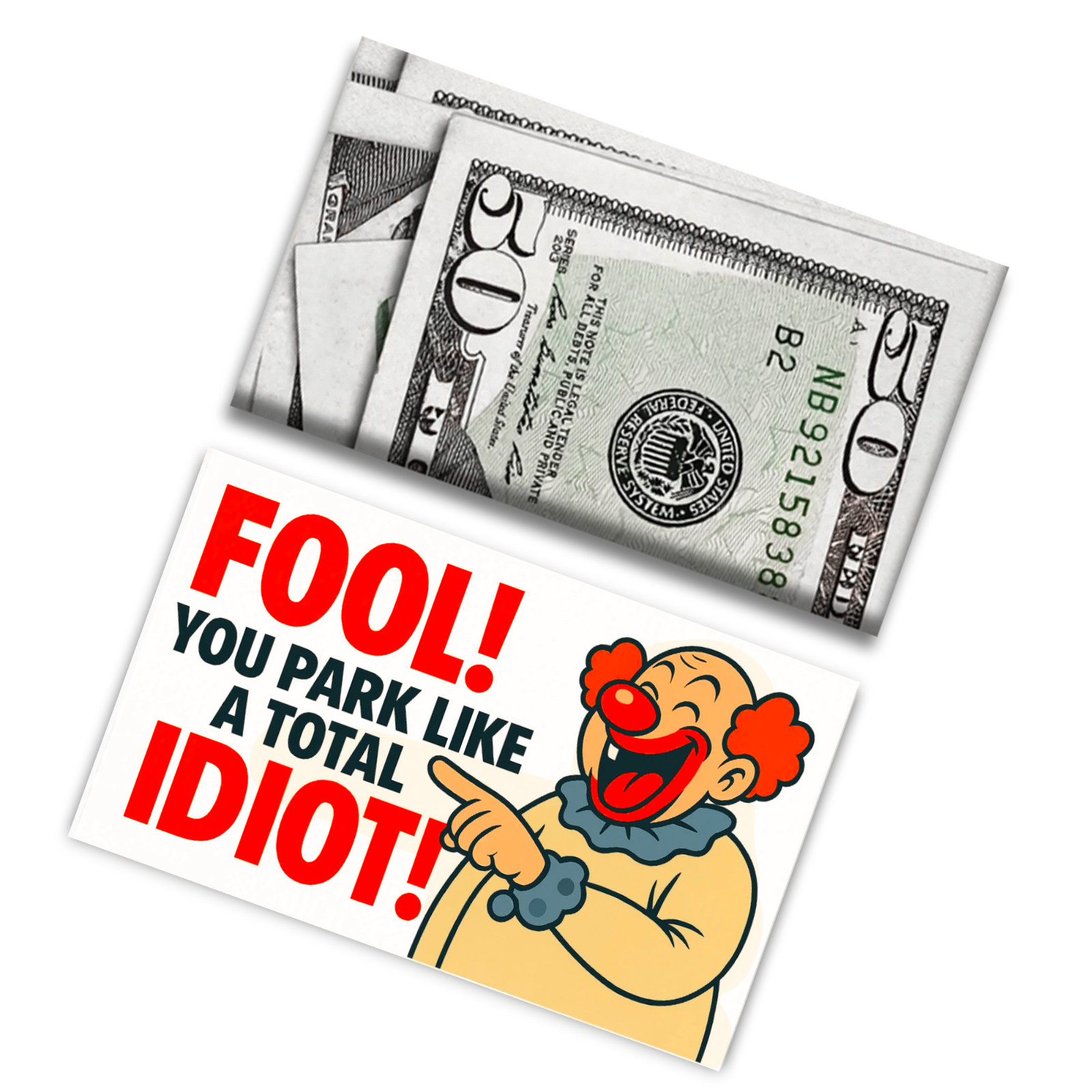 50 Pack Fake $50 Parking Prank Cards – Funny Gag Ticket to Fool Bad Parkers