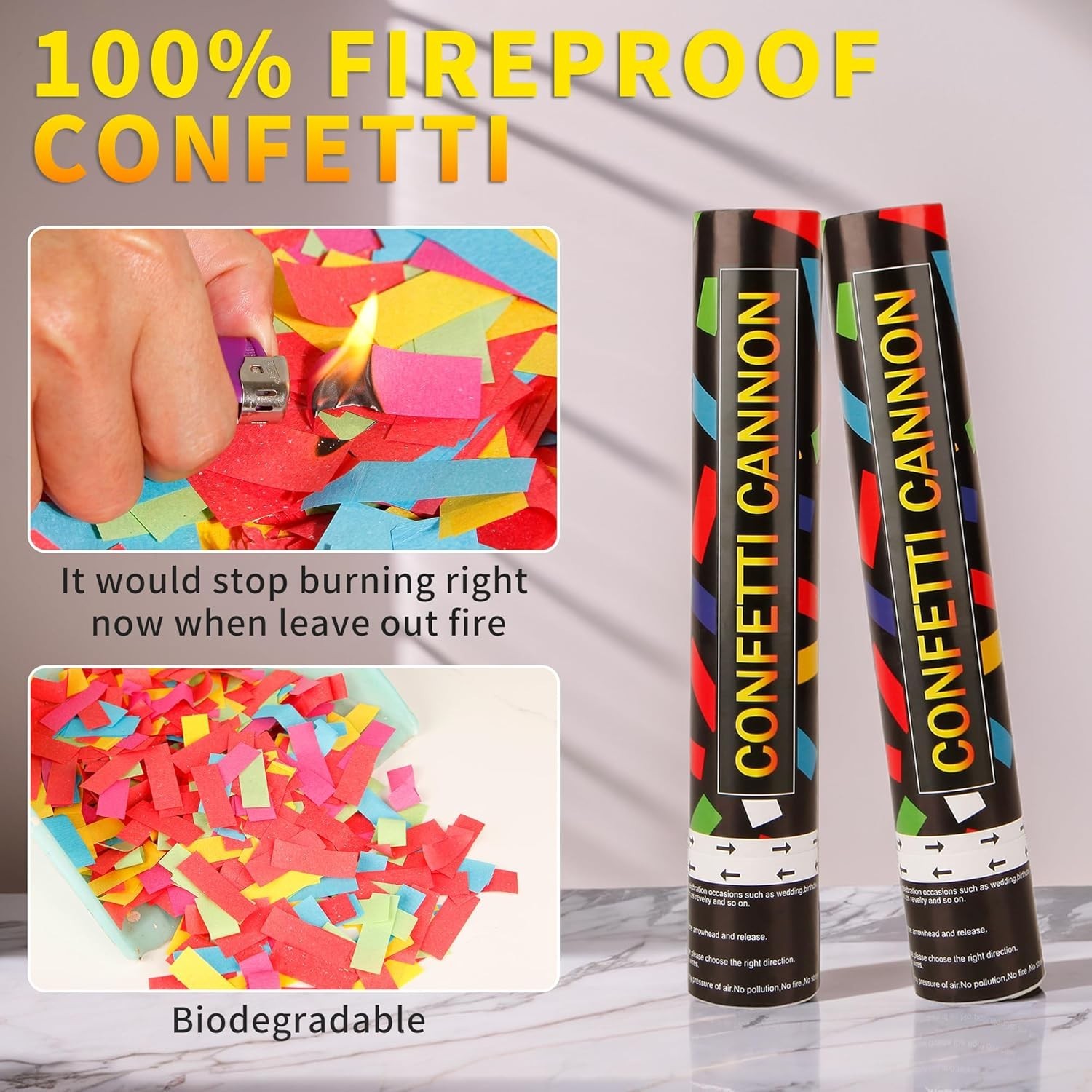 Celebration Ready: 6 Pack 12 Inch Multicolor Confetti Cannons for Any Occasion