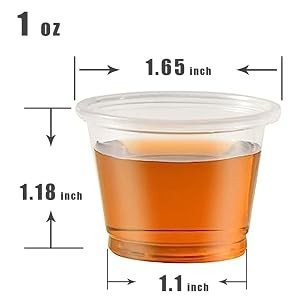 500 Count -1 oz Disposable Shot Glasses,Shatterproof No Lids, 1oz Jello Shot