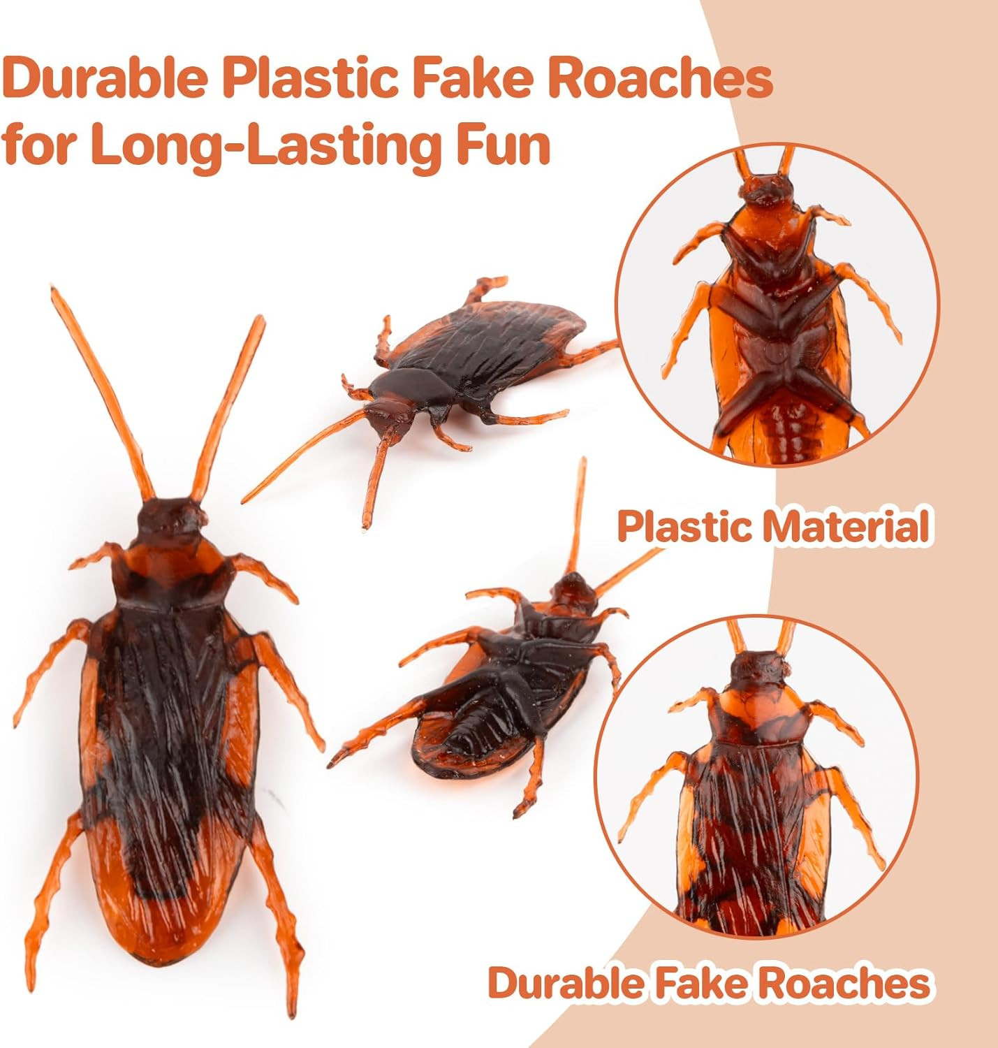 150PCS Fake Roaches Prank – Stuff Plastic Bugs Pranks for Adults Prank Kit Reali