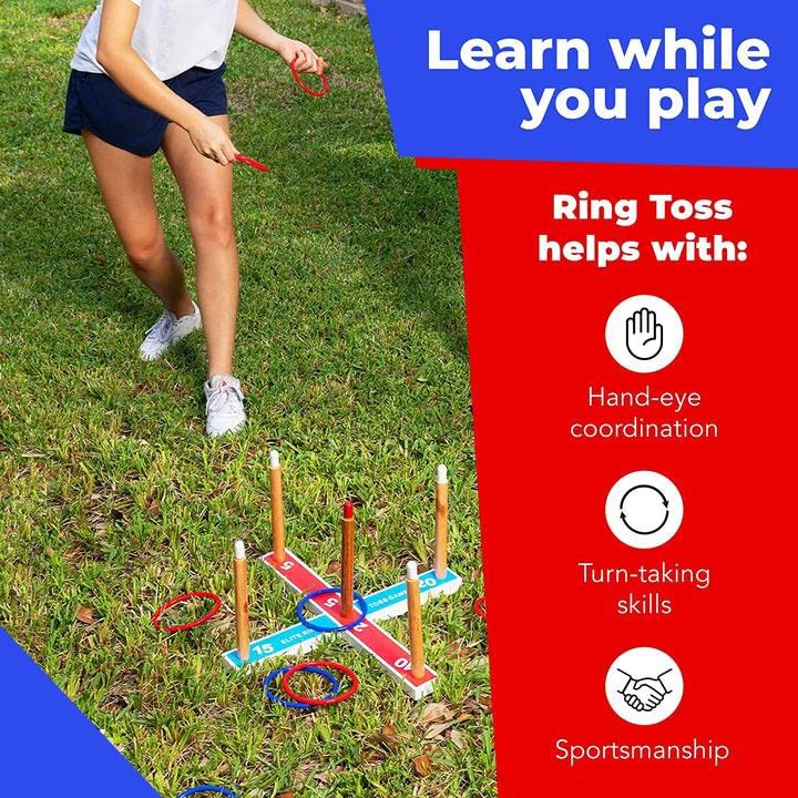 Elite Sportz Ring Toss Games for Kids Outdoor Yard Game for Adults & Family