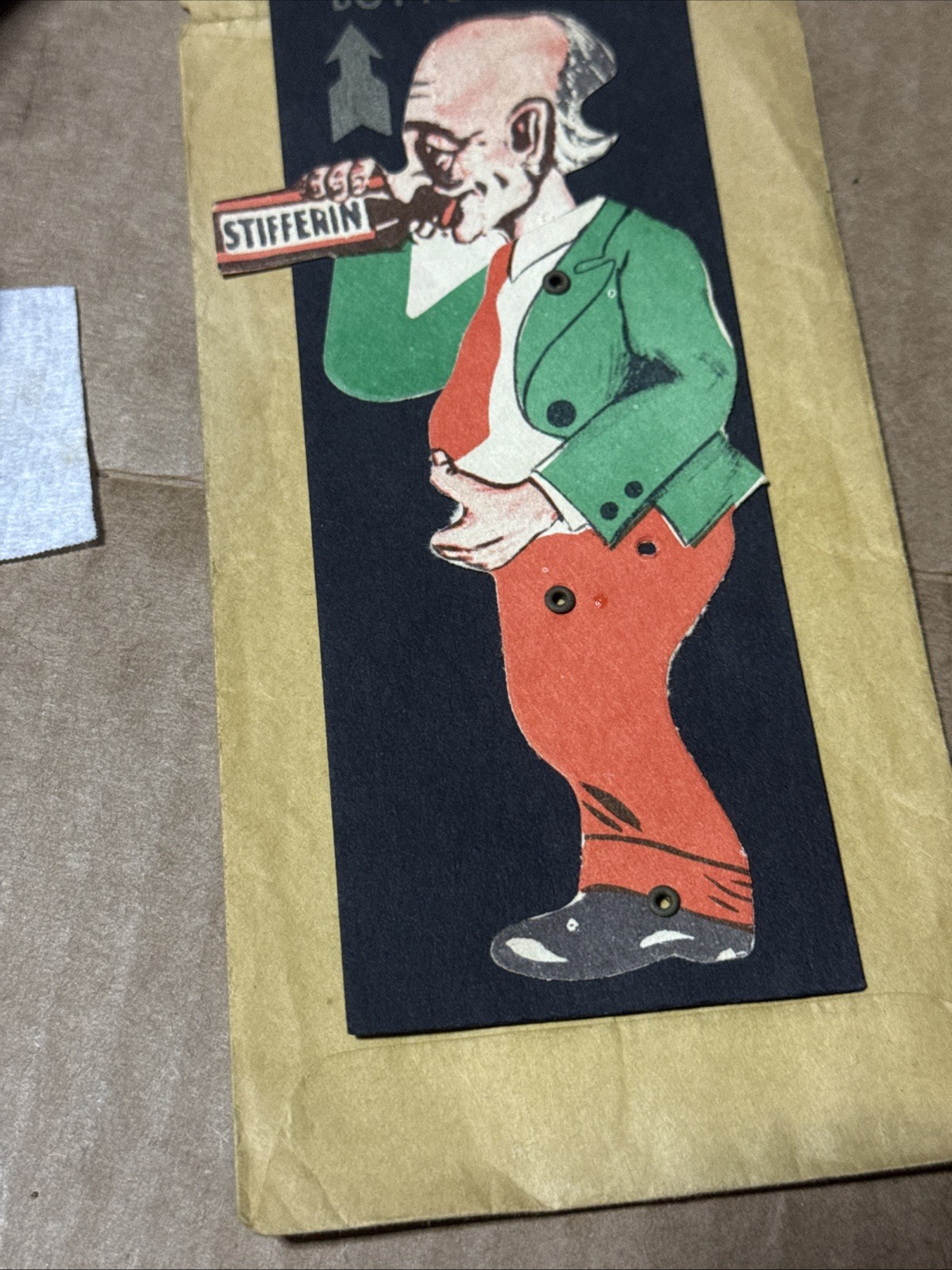 1950’s Vintage STIFFERIN Erotic BOTTOMS UP Tradecard Adult Novelty Risque RARE