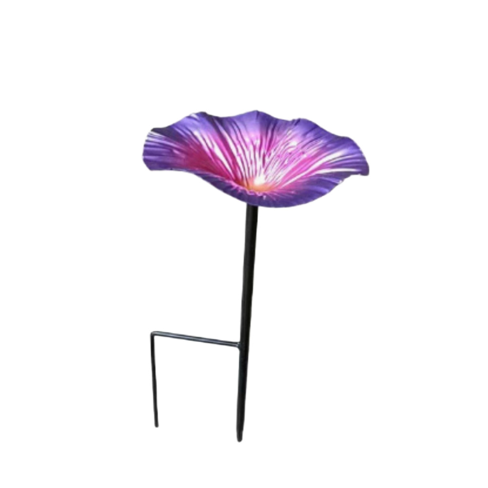 Garden Bird High Quality Feeder and Bath Flower Sturdy Iron Construction 25x14cm