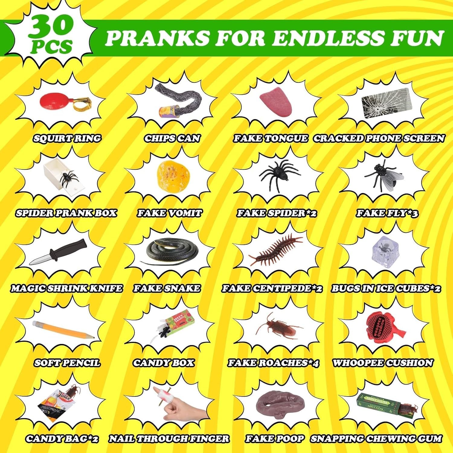 ALLROAD Prank Kit Pranks for Kids | Joke Box-Ultimate Gift Set 30 Ultimate Pract
