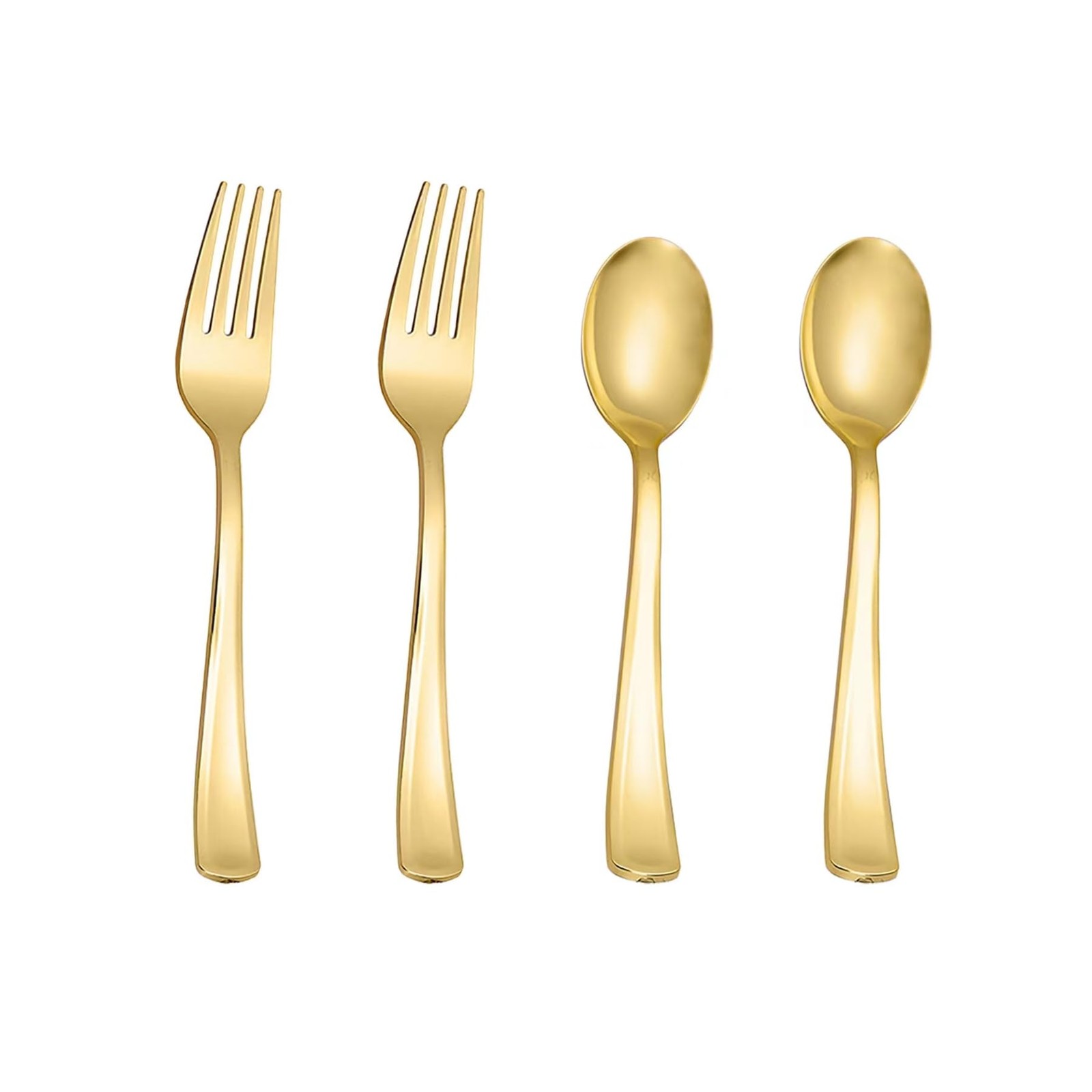 100PCS Gold Plastic Silverware, Heavy Duty Disposable Cutlery Set for Parties…