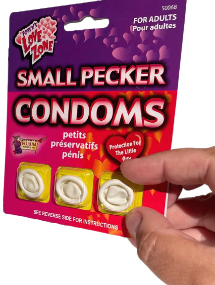 3 SMALL PECKER CONDOMS Tiny Latex Rubber Funny Adult Gag Gift Joke Prank Mini XS